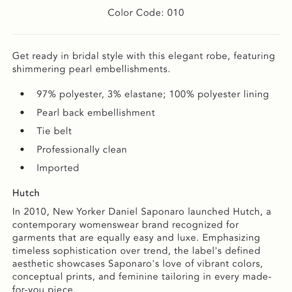 Hutch Pearl Bride Robe - Picture 3 of 6